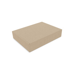 Kraft box template isolated on a white background