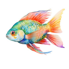Fototapeta premium fish watercolor on a white background