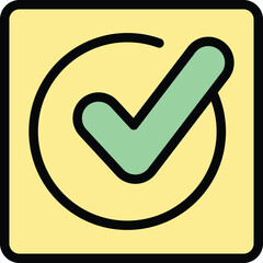 Approved norm icon outline vector. App test. Page survey color flat