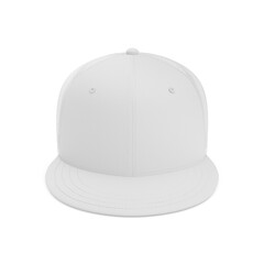 Blank Cap White Mockup Front View, isolated on a White Background