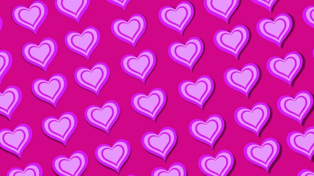3D Pink Hearts Background