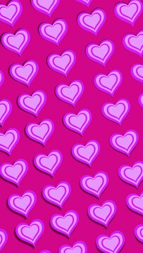3D Pink Hearts Background