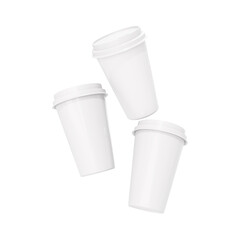 Blank Coffee Cup White Mockup isolated in a white the background