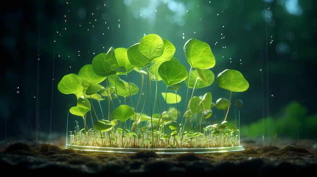 3d illustration photosynthesis process