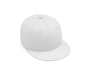 Blank Cap White Mockup Front View, isolated on a White Background