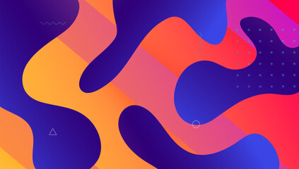 Dynamic Poster. Tech Rainbow Design. Violet Graphic Background. Technology Geometry. Bright Frame. Modern Layout. Liquid Shapes. Cool Landing Page. Lilac Dynamic Poster