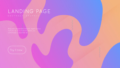Dynamic Banner. Colorful Paper. Art Abstract Poster. Memphis Journal. Tech Landing Page. Flow Horizontal Composition. Blue Plastic Layout. Gradient Texture. Magenta Dynamic Banner