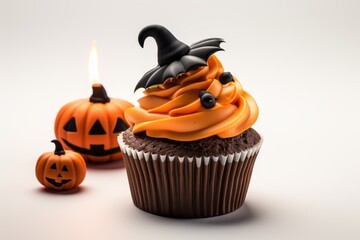 Cake homemade for Halloween. Festive food concept. Background