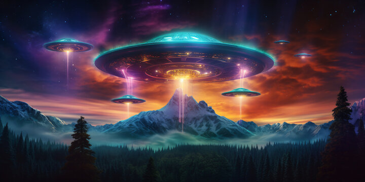 Ufos am Himmel Nacht 