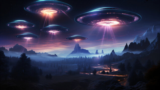 Ufos am Himmel Nacht 
