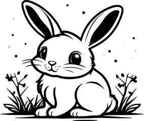 rabbit and carrot vector