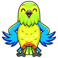 Cute orange bellied parrot cartoon
