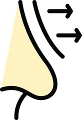 Open rhinoplasty icon outline vector. Nose surgery. Face operation color flat