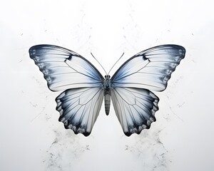 Butterfly on a white background, 3d rendering, ai generated