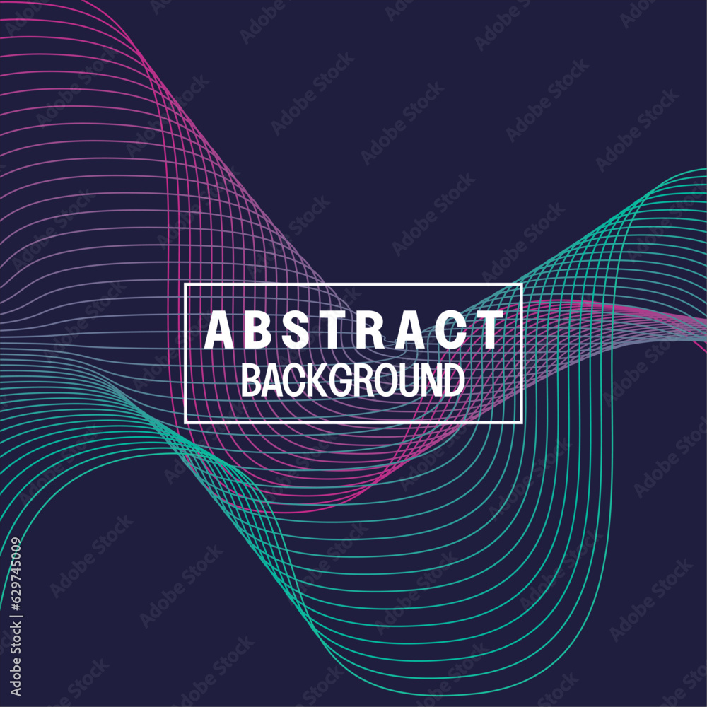 Poster dark background with an attractive curvy outline pattern vector template for banner