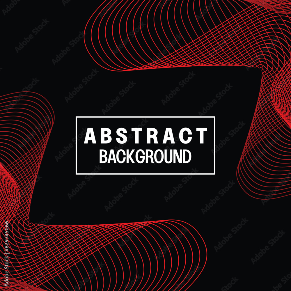 Poster dark background with an attractive curvy outline pattern vector template for banner