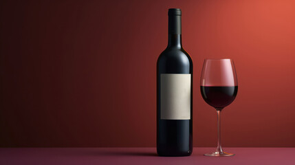 Red wine minimalistic studio photography.  Pale brown, purple background.