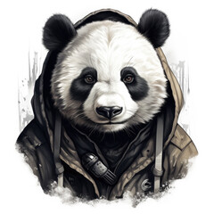 panda with bamboo watercolor
