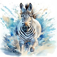 watercolor zebra