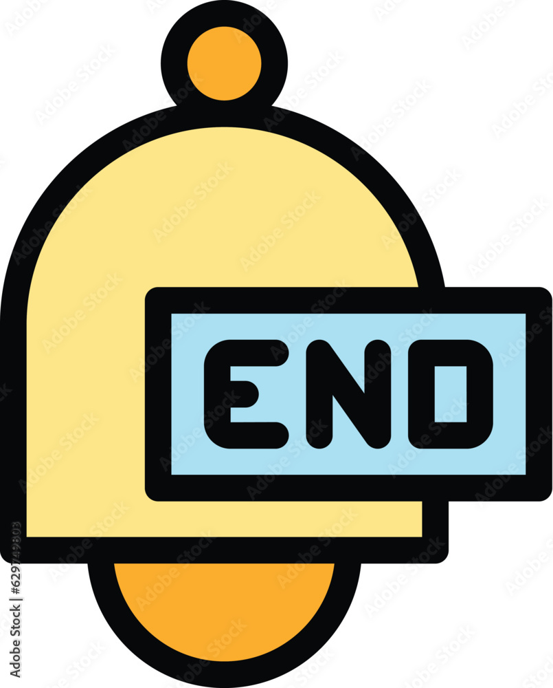 Poster end alarm duration icon outline vector. calendar clock. hour timer color flat
