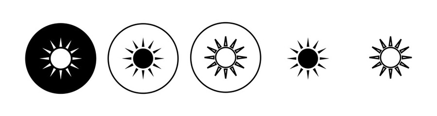 Sun icon set. Brightness Icon vector