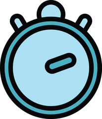Classic stopwatch icon outline vector. Duration time. Calendar digital color flat