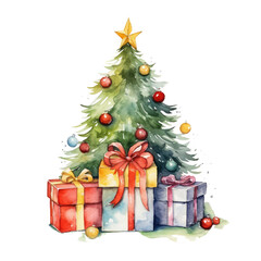Obraz na płótnie Canvas christmas tree and gift