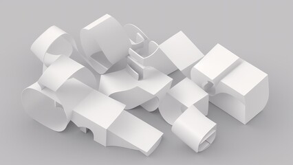 A Pile Of White Paper Pieces On A Gray Background