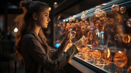 Mesmerizing Moments: Captivating Woman in a Vibrant Night Scene of City Bar and Restaurant with Friends and Fashionable Ambience, generative AI