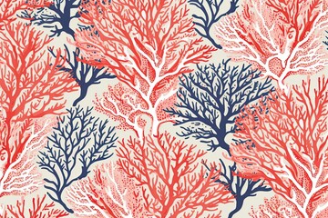 Tropical Harmony: Warm and Cool Coral Design (Generative AI)
