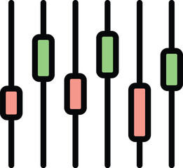 Site business trend icon outline vector. Chart service. Seo web color flat