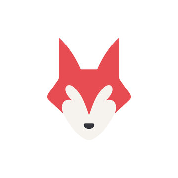 simple wolf head flat wild animal logo vector illustration template design