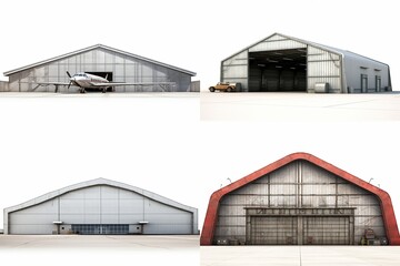 hangars set isolated on white background.