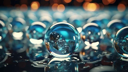 Fotobehang water drops on glass © King