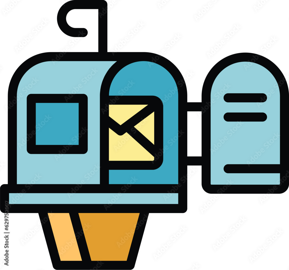 Wall mural seo mailbox icon outline vector. site web. social card color flat - Wall murals