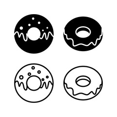 Donut icon vector. doughnut icon. donut logo