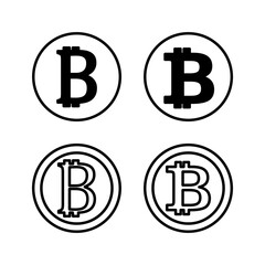 Bitcoin icon vector. payment symbol. Cryptocurrency logo.