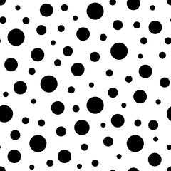 Fototapeta na wymiar Dots pattern. Black white seamless dotted background