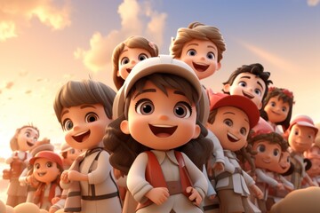 3D rendering of Children's Day the dawn of children's rights