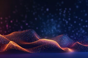 Luminous Particle Symphony: Vivid Abstract Wave Backdrop (Generative AI)