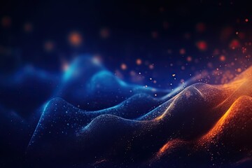 Radiant Particle Dance: Abstract Glowing Wave Background (Generative AI)