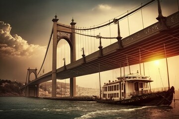 Fototapeta premium Bridge in Istanbul, Turkey. Generative AI
