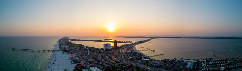 Aerial panorama Pensacola Beach Florida circa 2023 - obrazy, fototapety, plakaty