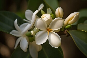 Close-up of jasmine flower. Generative AI