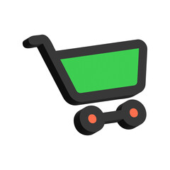 3D Image of Cart Isolated on White Background

