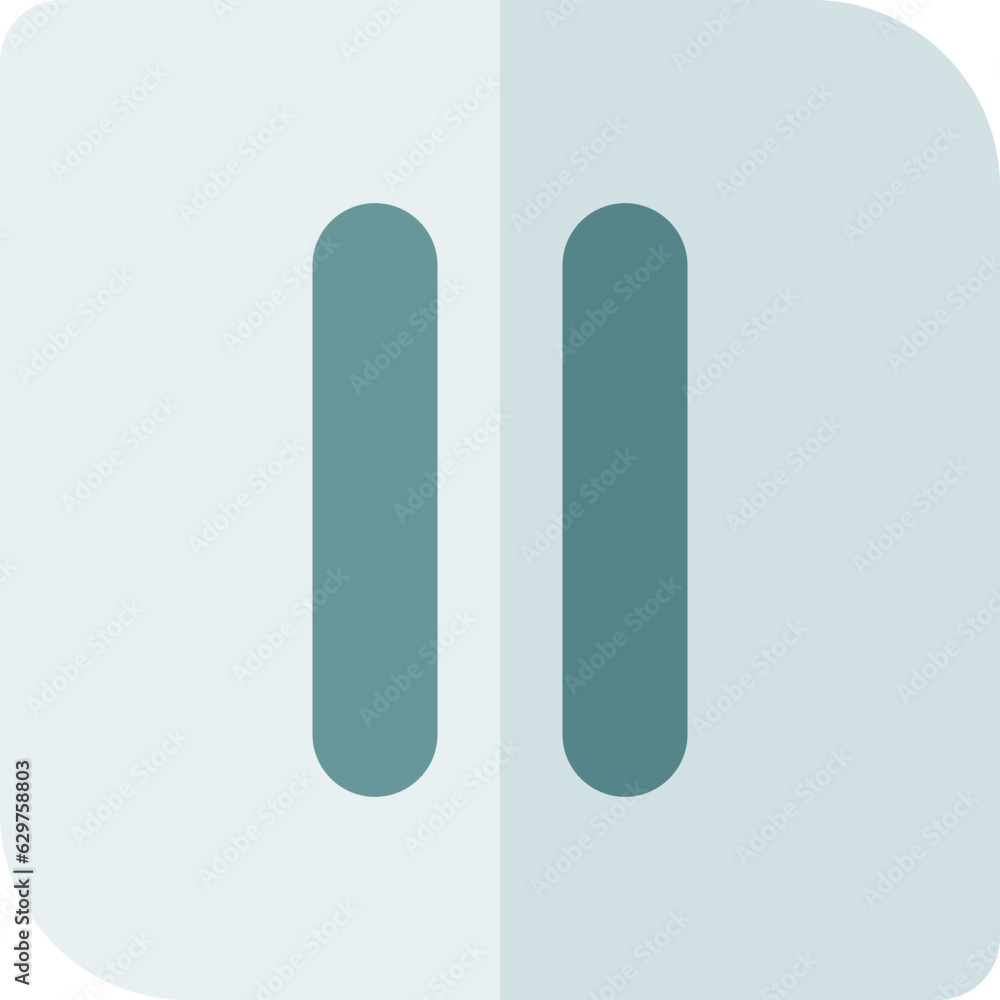 Fototapete pause video icon button in square and rounded style for user interface design and multimedia