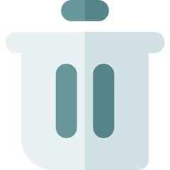 delete trash can button icon in minimalist and round style, suitable for user interface and website design