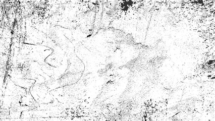 Grunge black and white pattern. Monochrome particles abstract texture. Background of cracks, scuffs, chips, stains, ink spots, lines. Dark design background surface.