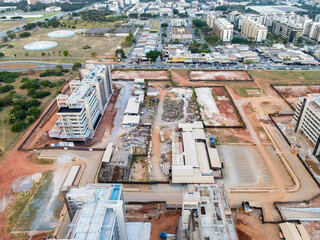 Brasília, Brazil, 07/14/2023. Aerial View of the high luxury buildings under construction in the new Super Quadra 500, and the already built Super Quadra 300 in the Southwest Sector.