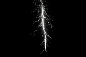Naklejka premium A powerful lightning bolt illuminating the dark sky